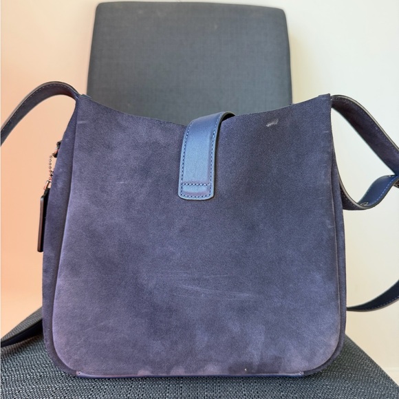 Coach | Bags | Coach Hadley Convertible Crossbody Bag Navy Suede - Picture 6 of 7